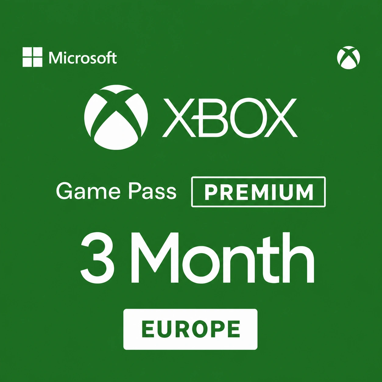 XBOX Game Pass Premium - 3 Month Subscription Card EU